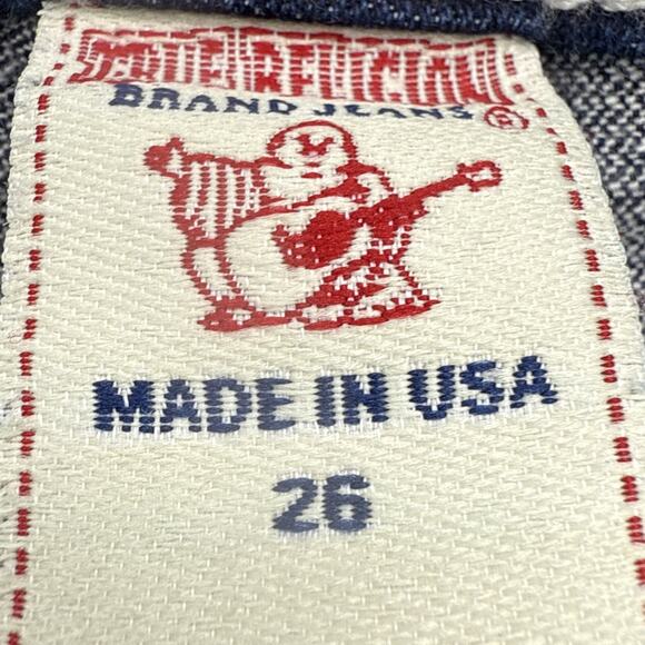 True Religion Stella Women's Size 26 Dark Wash Skinny Stretch Bling Crop EUC - Picture 9 of 9